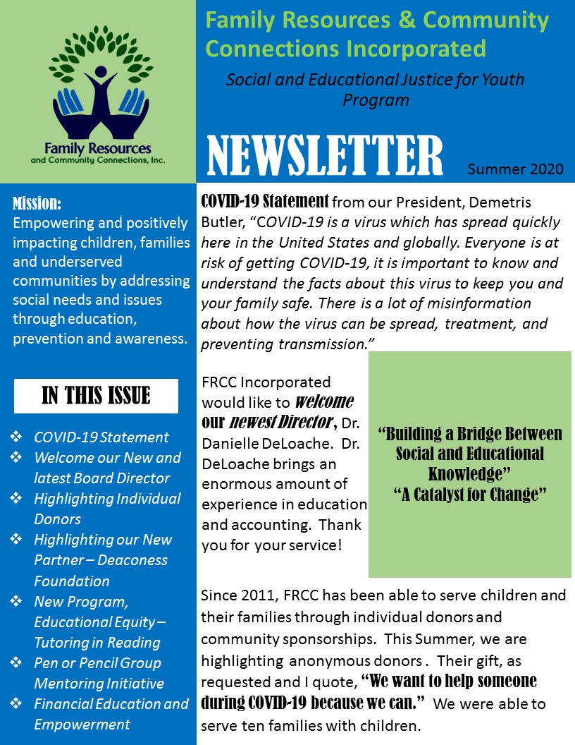 FRCC Summer 2020 Newsletter – Family Resources & Community Connections ...